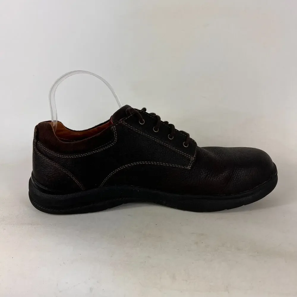 LLbean loafers shoes mens size 10.5 brown pebbled leather lace up office minimal